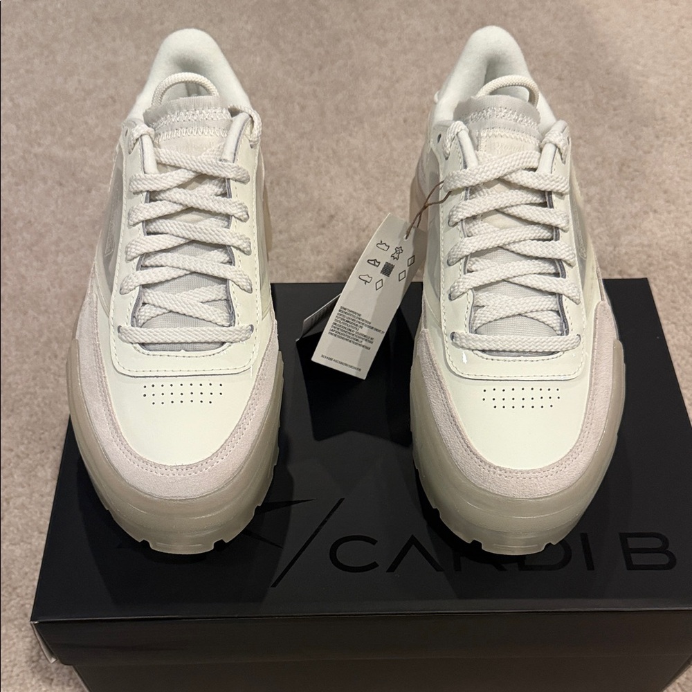 Reebok Club C Cardi B White Sneakers. W 7.5 - new with tag